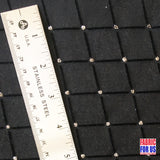 Flocking Mesh Stretch Glitter Fabric - Black Diamonds, 64" Wide