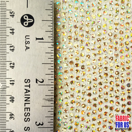 Dots Micro Holographic Glitter Stretch Poly-Spandex Fabric - Holographic Dots, 54" Width