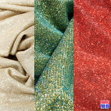 Glitter Stretch Polyester Fabric - Blush, Royal, Wine, 57"/58" Width