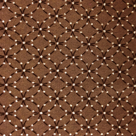 Flocking Mesh Stretch Sequin Fabric - Brown/Gold, Black/Silver, 64" Width