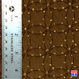 Flocking Mesh Stretch Sequin Fabric - Brown/Gold, Black/Silver, 64" Width