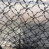 Flocking Mesh Stretch Sequin Fabric - Brown/Gold, Black/Silver, 64" Width