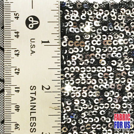 Micro Sequin 3Mm Glitter Stretch Nylon Spandex Fabric - Gold, Silver, Red, Mesh, 44"/46" Wide