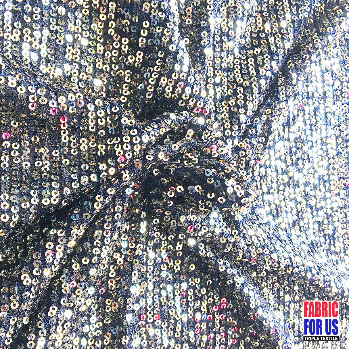 Micro Sequin 3Mm Glitter Stretch Nylon Spandex Fabric - Gold, Silver, Red, Mesh, 44"/46" Wide
