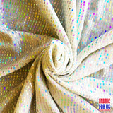 Reflective Holographic Rectangular Trans On Lurex Stretch Fabric - White/Black, 54" Width