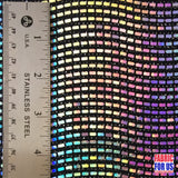Reflective Holographic Rectangular Trans On Lurex Stretch Fabric - White/Black, 54" Width