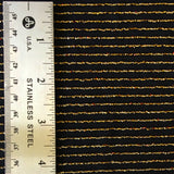 Lurex Red And Gold Thin Stripped Design Stretch Fabric - Black, Red And Gold Striped, 60" Width (1 Yard)