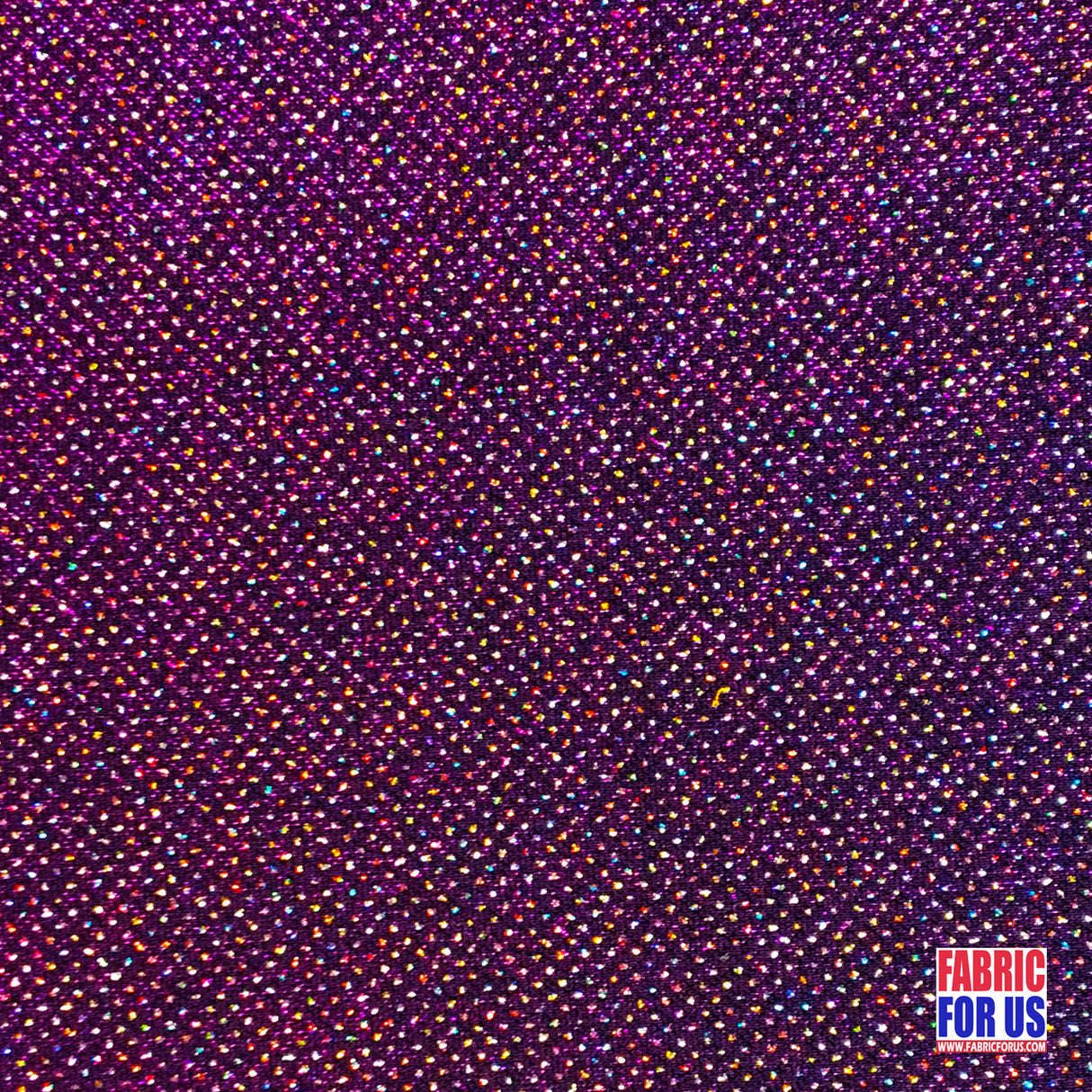 Glitter Enchanted All Over Plum Stretch Fabric - Multi-Colored Glitter, Plum, 60" Width