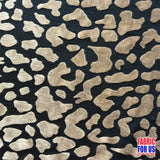Desert Beige/Black Burnout Velvet Stretch Poly-Spandex Mesh Fabric - Flecktarn Shaped Tan/Beige Design, Black Background, 58"/60" Wide