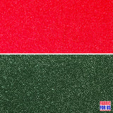 Glitter Enchanted All Over Stretch Fabric - Hunter Green/Red, 60" Width