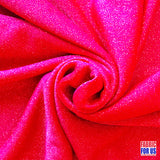Glitter Enchanted All Over Stretch Fabric - Hunter Green/Red, 60" Width
