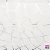 Tumbled Big Pebble Design Mesh White Polyester Fabric - White Pebble Pattern, 58" Width