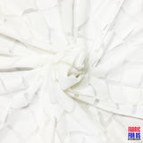 Tumbled Big Pebble Design Mesh White Polyester Fabric - White Pebble Pattern, 58" Width