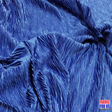 Glitter Crinkled Blue Polyester Fabric - Blue Glitter Crinkled, 58" Width