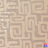 Greek Key Burnout Velvet Pre-Classic Polyester Spandex Fabric - Burgundy/Beige Greek Key Pattern, 58"/60" Width
