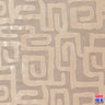 Greek Key Burnout Velvet Pre-Classic Polyester Spandex Fabric - Burgundy/Beige Greek Key Pattern, 58"/60" Width