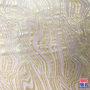 Water Swirl Burnout Velvet Stretch Poly-Spandex Fabric - Taupe/Black Water Swirl Mesh See-Through, 58"/60" Width