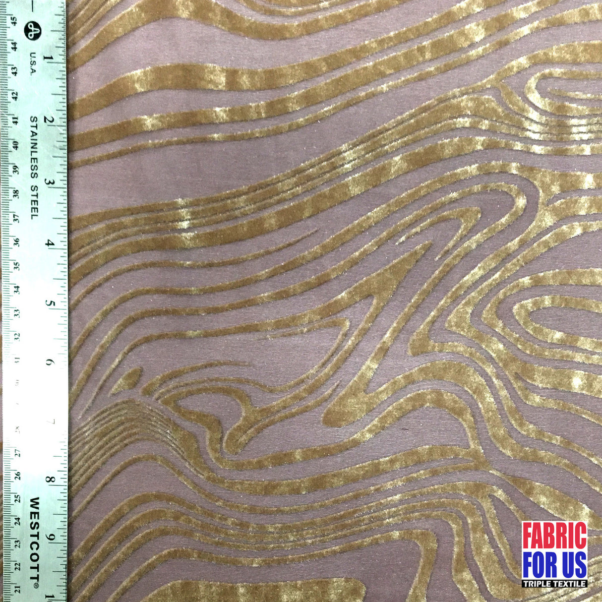 Water Swirl Burnout Velvet Stretch Poly-Spandex Fabric - Taupe/Black Water Swirl Mesh See-Through, 58"/60" Width