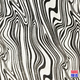 Water Swirl Burnout Velvet Stretch Poly-Spandex Fabric - Taupe/Black Water Swirl Mesh See-Through, 58"/60" Width