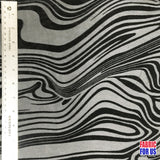 Water Swirl Burnout Velvet Stretch Poly-Spandex Fabric - Taupe/Black Water Swirl Mesh See-Through, 58"/60" Width