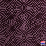 Burnout Velvet Poly-Spandex Fabric - Plum Diamond Design, 58"/60" Wide