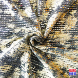 Shiny Natural Grey 100 Percent Polyester Light Fabric - Reflective Square Dots, 58"/60" Wide