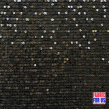 Glitzy Mini Disc Sequins Stretch Fabric - Black, Red, Brown, Silver, 50" Wide