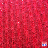 Glitzy Mini Disc Sequins Stretch Fabric - Black, Red, Brown, Silver, 50" Wide