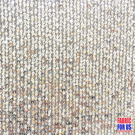Glitzy Mini Disc Sequins Stretch Fabric - Black, Red, Brown, Silver, 50" Wide