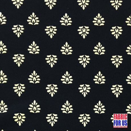 ITY Print Micro Floral Poly-Spandex Stretch Fabric - Navy & Black Micro Floral, 58"-60" Width