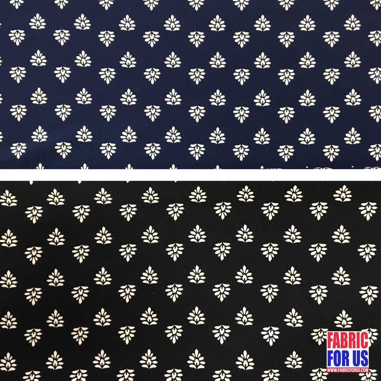 ITY Print Micro Floral Poly-Spandex Stretch Fabric - Navy & Black Micro Floral, 58"-60" Width