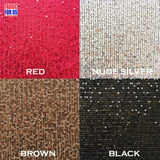 Glitzy Mini Disc Sequins Stretch Fabric - Black, Red, Brown, Silver, 50" Wide