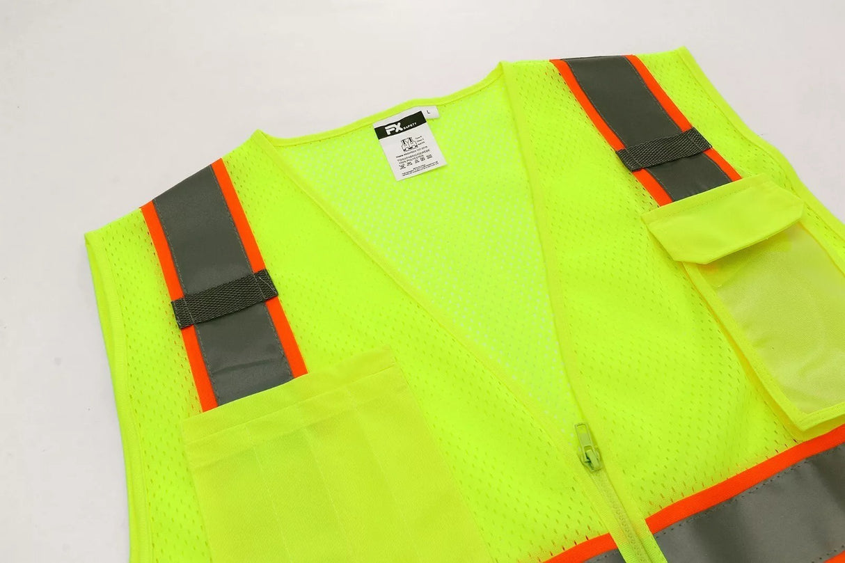 Tricot Reflective Vest with Liner - 10 Pack - 3.5oz  - 100% Polyester