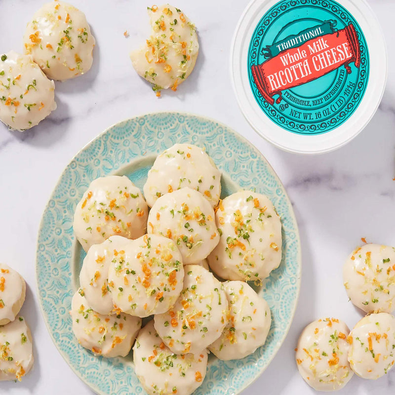 Traditional Whole Milk Ricotta Cheese Fresh Italian Style Soft Dairy Cheese