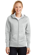 Sport Tek Women's Full Zip Hooded Fleece Jacket, warm comfortable fleece outerwear jacket
