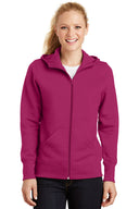 Sport Tek Women's Full Zip Hooded Fleece Jacket, warm comfortable fleece outerwear jacket