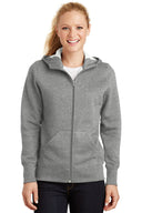 Sport Tek Women's Full Zip Hooded Fleece Jacket, warm comfortable fleece outerwear jacket
