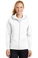 Sport Tek Women's Full Zip Hooded Fleece Jacket, warm comfortable fleece outerwear jacket
