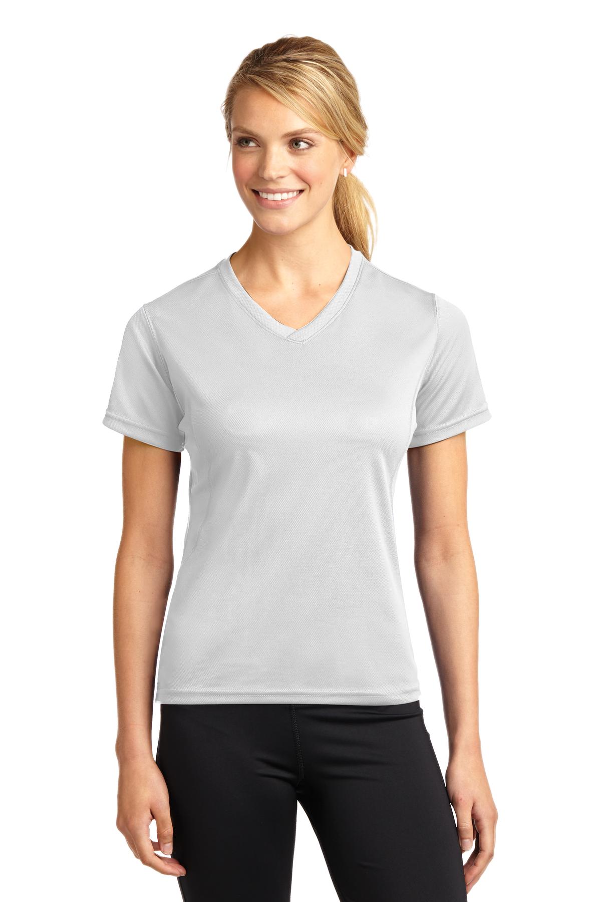 DISCONTINUED Sport-Tek® Dri-Mesh® Ladies V-Neck T-Shirt