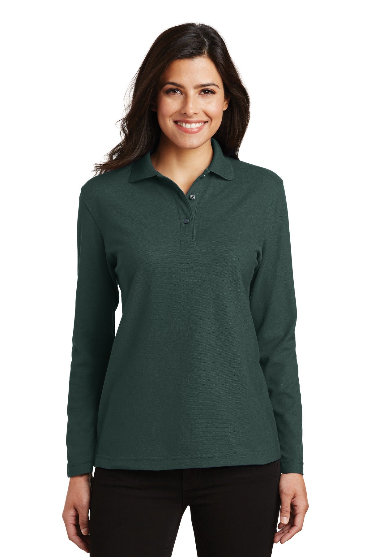 Port Authority® Women's Silk Touch™ Long Sleeve Polo.