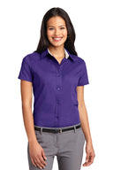 Camisa de manga corta fácil de cuidar para mujer Port Authority®  