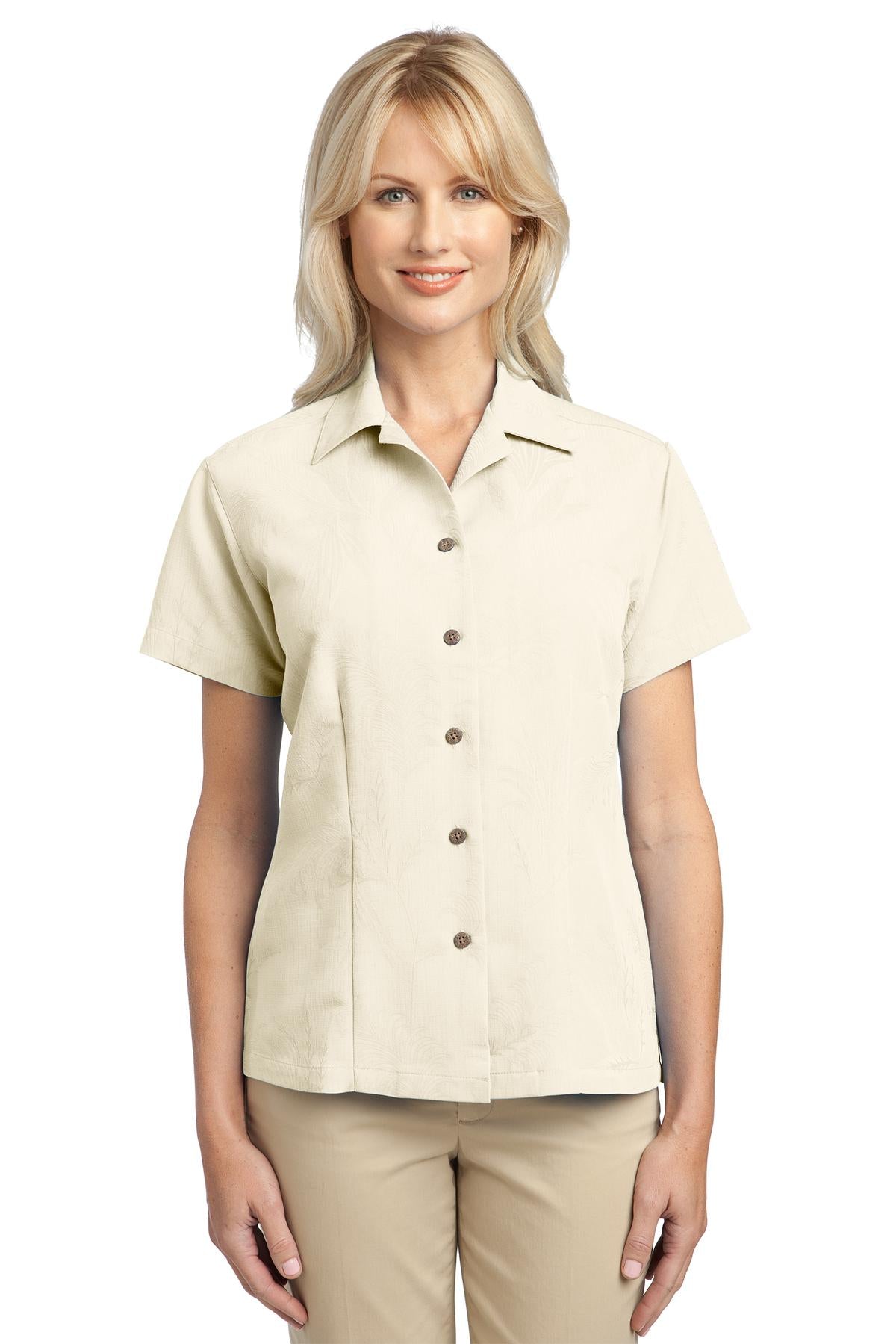 DISCONTINUED Port Authority® Ladies Patterned Easy Care Camp Shirt