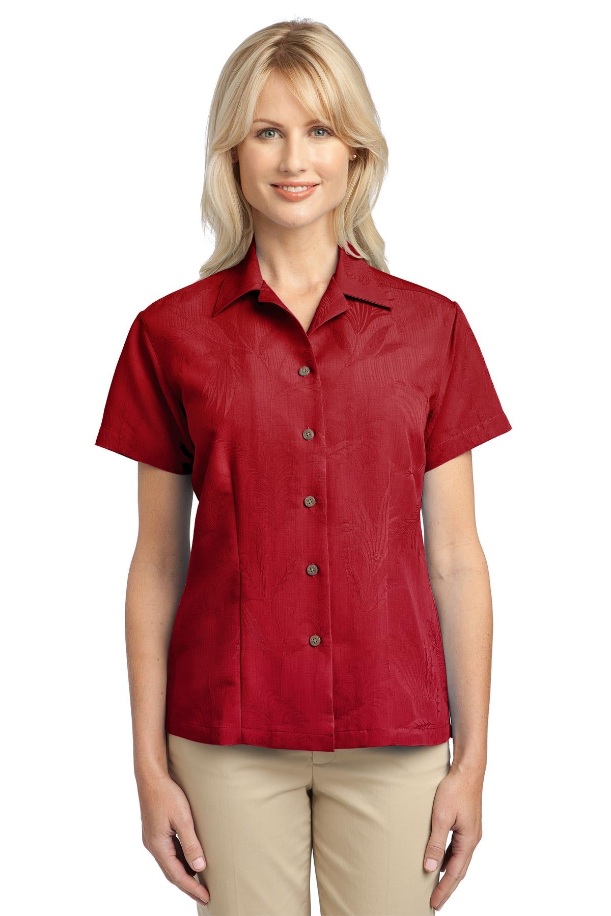 DISCONTINUED Port Authority® Ladies Patterned Easy Care Camp Shirt