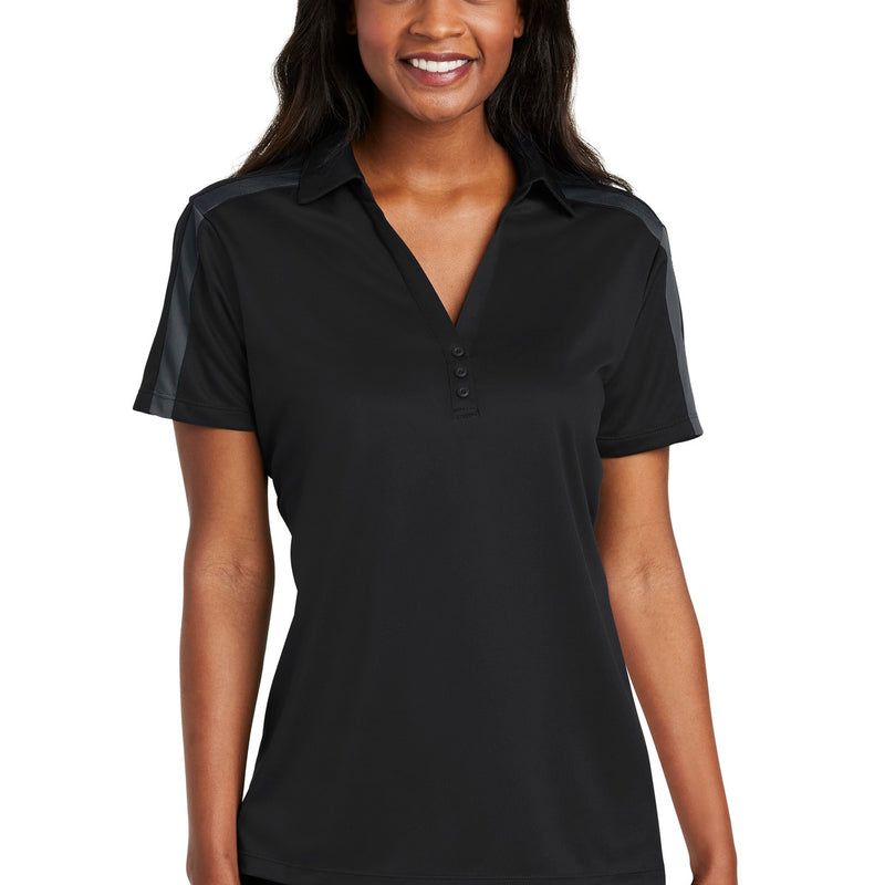 Port Authority® Women's Silk Touch™ Performance Colorblock Stripe Polo