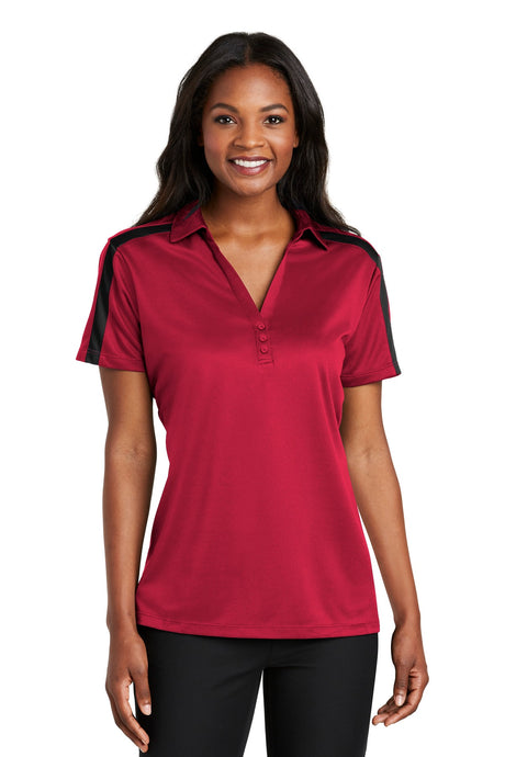 Port Authority® Women's Silk Touch™ Performance Colorblock Stripe Polo