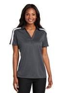 Port Authority® Women's Silk Touch™ Performance Colorblock Stripe Polo