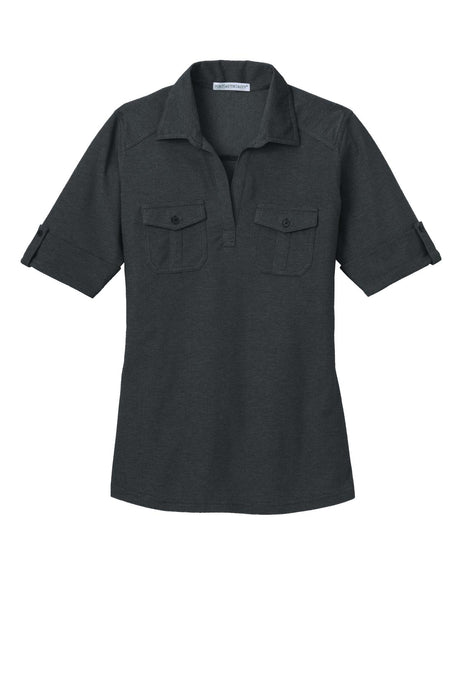 Port Authority® Ladies Oxford Pique Double Pocket Polo