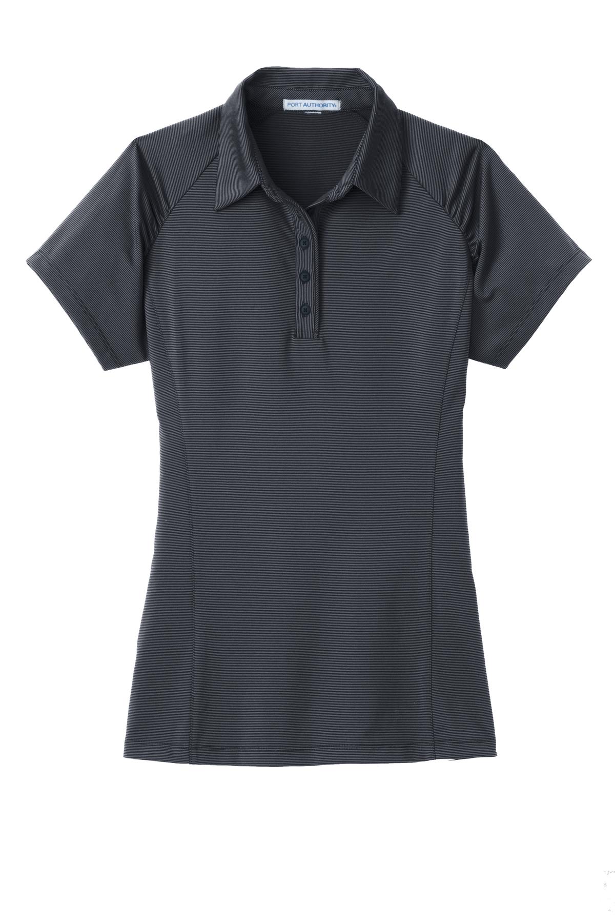 DISCONTINUED Port Authority® Ladies Fine Stripe Performance Polo