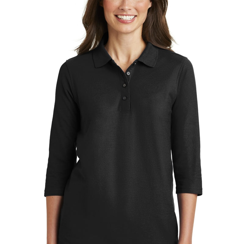 Port Authority® Women's Silk Touch™ 3/4-Sleeve Polo