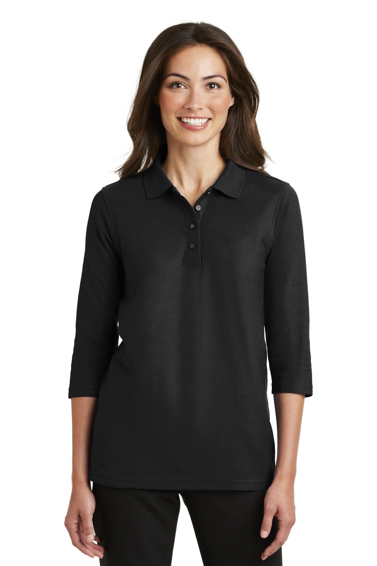 Port Authority® Women's Silk Touch™ 3/4-Sleeve Polo